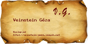 Veinstein Géza névjegykártya